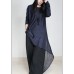 Oversized blue Sweater Wardrobes plus size asymmetric daily o neck sweater dress