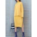 Autumn new temperament yellow high collar long-sleeved sweater suit skirt two-piece