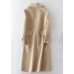 Fashion beige woolen outwear oversized long coats fur collar woolen outwear Notched