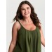 Pleated Flowy Plain Tank Top