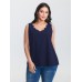 Solid V Neck Laser Cut Tank Top