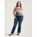 Multi-Color Stripes Off-Sleeves Vest