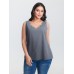 Solid V Neck Laser Cut Tank Top
