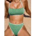 Dark Green Jacquard X Cross Bikini Top