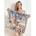 Pure Silk Scenery Pattern Square Scarf 68x68cm/26.8