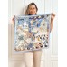 Pure Silk Scenery Pattern Square Scarf 68x68cm/26.8