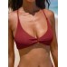 Wine Red Twist Backless Bikini Top Wine Red Twist Backless Bikini Top