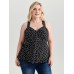 Polka Dot Print Gathered Bodice Tank Top