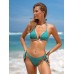 Dark Green Jacquard Tie Bikini Bottom