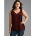 Solid V Neck Laser Cut Tank Top