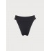 Black Ribbed High Cut Wide Waistband Bikini Bottom Black Ribbed High Cut Wide Waistband Bikini Bottom
