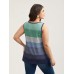 Multi-Color Stripes Off-Sleeves Vest