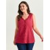 Cotton Floral Lace Detail Textured Tank Top