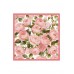 Pure Silk Pink Floral Print Square Scarf - Size 90x90cm
