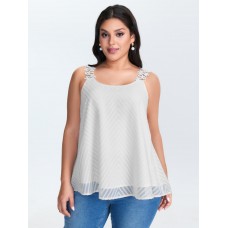 Lace Trim Flowy Tank Top