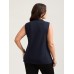 Knotted Neckline Fitted Sleeveless Blouse Knotted Neckline Fitted Sleeveless Blouse