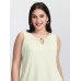 Keyhole Neckline Plain Textured Tank Top