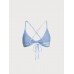 Light Blue Bloom Textured Bikini Top