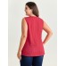 Cotton Floral Lace Detail Textured Tank Top