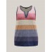 Multi-Color Stripes Off-Sleeves Vest