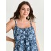 Fresh Floral Pleated Tank Top
