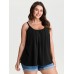 Pleated Flowy Plain Tank Top