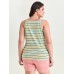 Cotton Stretchy Striped Print Tank Top
