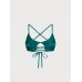 Dark Green Textured Cut Out Bikini Top Dark Green Textured Cut Out Bikini Top