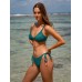 Dark Green Jacquard Tie Bikini Bottom