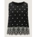Cotton Monochrome Floral Embroidered Tank Top