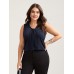 Knotted Neckline Fitted Sleeveless Blouse Knotted Neckline Fitted Sleeveless Blouse