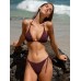 Dark Coffee Textured Triangle Bikini Top Dark Coffee Textured Triangle Bikini Top