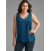 Solid V Neck Laser Cut Tank Top