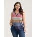 Multi-Color Stripes Off-Sleeves Vest