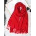Pure Wool Scarf Shawl w/ Fringed Decoration 200x70cm/79