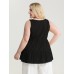 Pure Cotton Textured Tiered Tank Top Pure Cotton Textured Tiered Tank Top