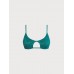 Dark Green Textured Cut Out Bikini Top Dark Green Textured Cut Out Bikini Top