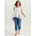 Cotton Overlap Ruffled Hem Shoulder-Tie Tank Top