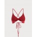 Red Twist Backless Bikini Top