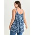 Fresh Floral Pleated Tank Top