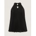 Halter Neck Cut-Out Draped Tank Top