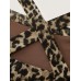Leopard Print Cowl Neckline Fitted Tank Top Leopard Print Cowl Neckline Fitted Tank Top