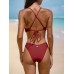 Wine Red Twist Backless Bikini Top Wine Red Twist Backless Bikini Top
