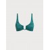 Dark Green Jacquard U-Ring Cross Back Bikini Top Dark Green Jacquard U-Ring Cross Back Bikini Top