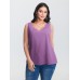 Solid V Neck Laser Cut Tank Top