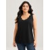 Solid V Neck Laser Cut Tank Top