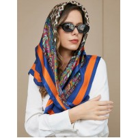 Pure Silk Bohemian Square Scarf / Shawl 86x86cm