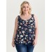 Floral Patchwork Lace Straps Tank Top
