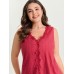 Cotton Floral Lace Detail Textured Tank Top