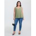 Solid V Neck Laser Cut Tank Top